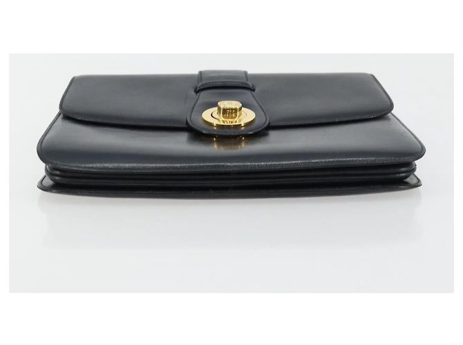 GUCCI Hand Bag Leather Navy Gold - view 5