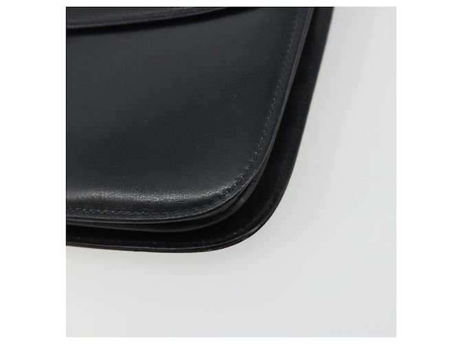GUCCI Hand Bag Leather Navy Gold - view 9