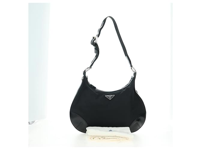 PRADA Shoulder Bag Nylon Black Silver - vista 12