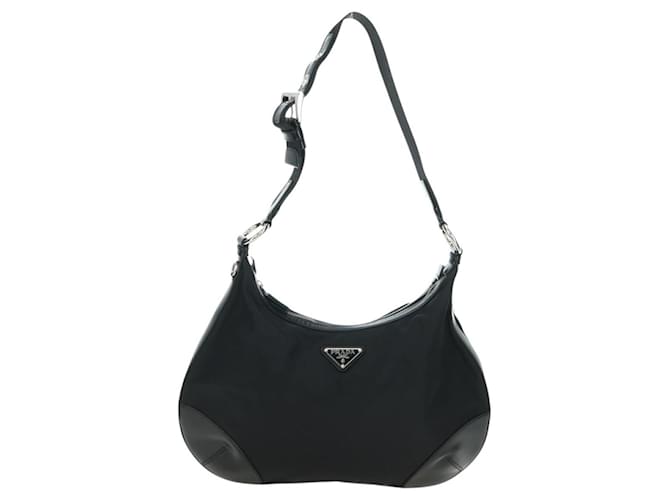 PRADA Shoulder Bag Nylon Black Silver - vista 13