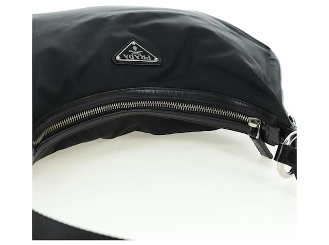 PRADA Shoulder Bag Nylon Black Silver - vista 6