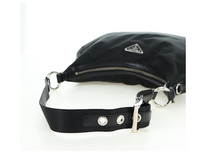 PRADA Shoulder Bag Nylon Black Silver - vista 7