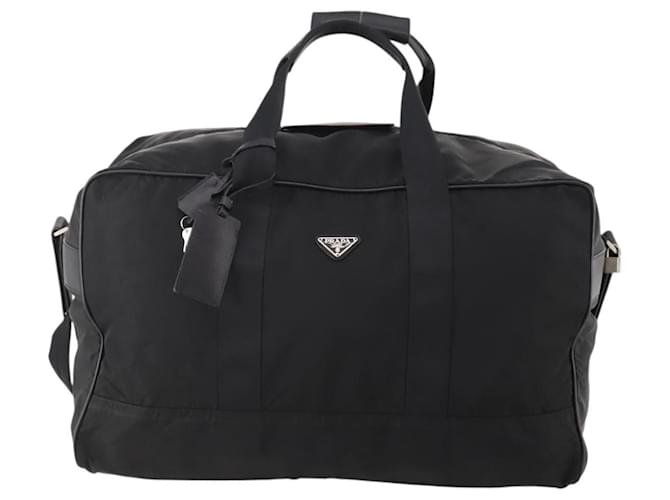 PRADA Boston Bag Nylon 2way Black Silver - vista 13