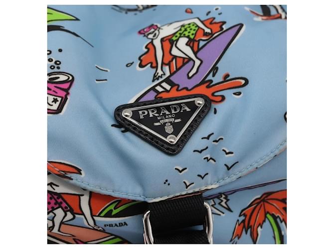 PRADA Rucksack Nylon Hellblau Silber - Ansicht 18