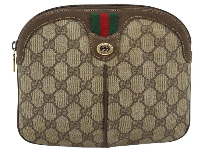 GUCCI GG Supreme Web Sherry Line Bag PVC Beige Gold 904 02 047 - vista 2