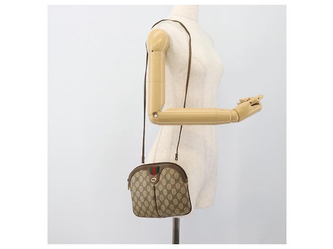GUCCI GG Supreme Web Sherry Line Bag PVC Beige Gold 904 02 047 - vista 21