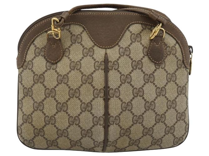 GUCCI GG Supreme Web Sherry Line Bag PVC Beige Gold 904 02 047 - vista 3