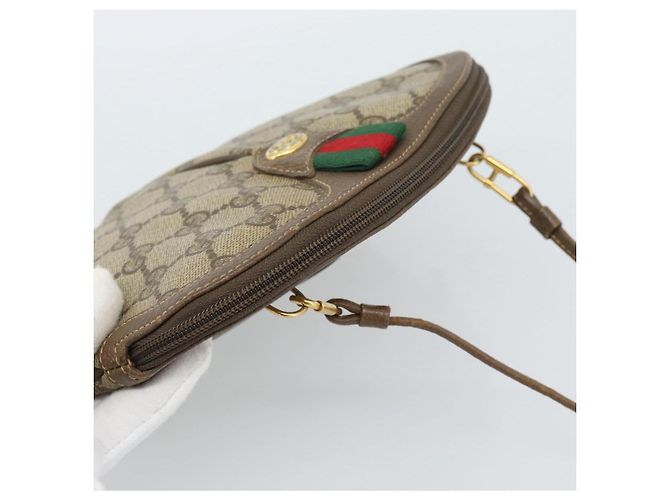 GUCCI GG Supreme Web Sherry Line Bag PVC Beige Gold 904 02 047 - vista 6