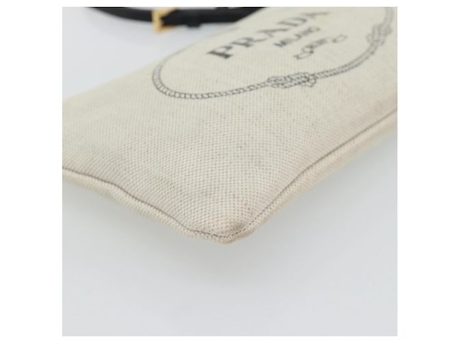 PRADA Canapa Pouch Canvas White Gold 1NH018 - vista 14