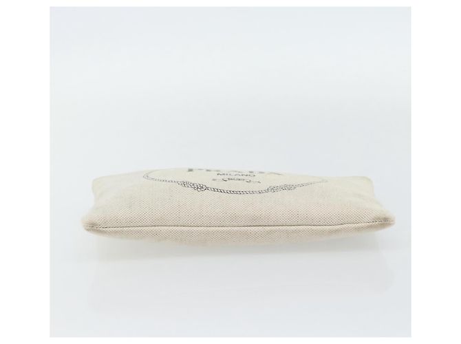 PRADA Canapa Pouch Canvas White Gold 1NH018 - vista 5