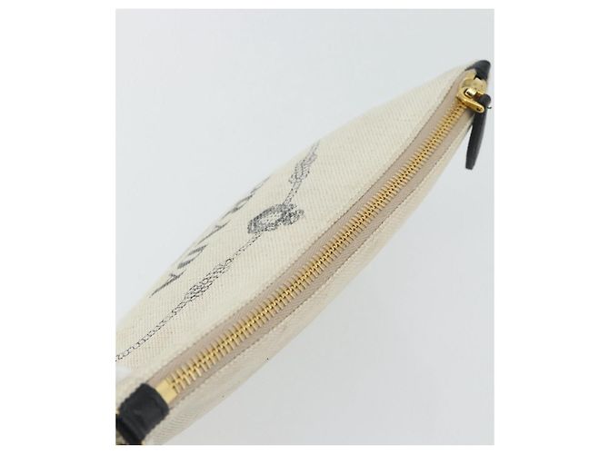 PRADA Canapa Pouch Canvas White Gold 1NH018 - vista 6