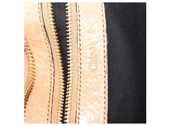 Chloé Chloe Etel Hand Bag Leather 2way Beige Gold - vista 19