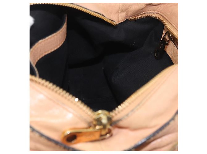 Chloé Chloe Etel Hand Bag Leather 2way Beige Gold - vista 22