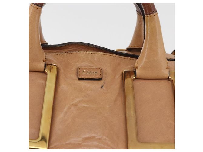 Chloé Chloe Etel Hand Bag Leather 2way Beige Gold - vista 3