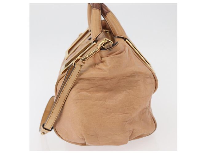 Chloé Chloe Etel Hand Bag Leather 2way Beige Gold - vista 5