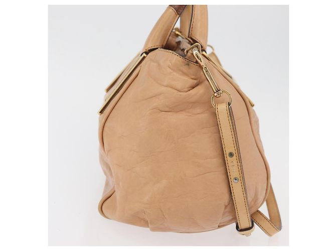 Chloé Chloe Etel Hand Bag Leather 2way Beige Gold - vista 6