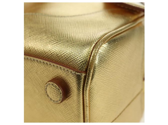 PRADA Hand Bag Safiano leather Gold - vista 11