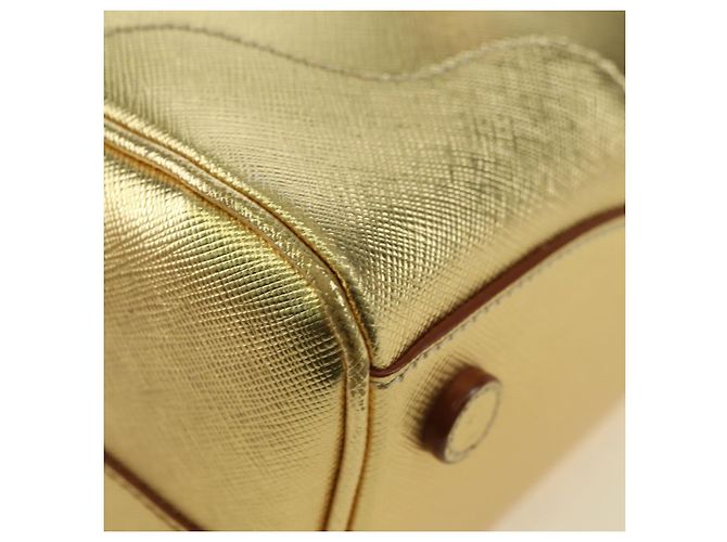 PRADA Hand Bag Safiano leather Gold - vista 12