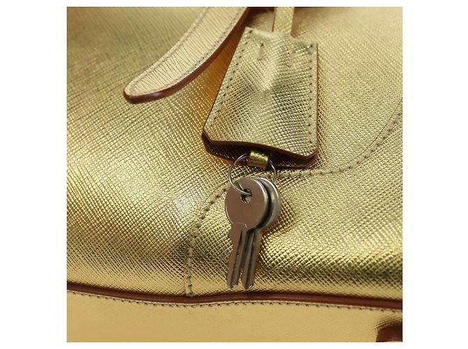 PRADA Hand Bag Safiano leather Gold - vista 15