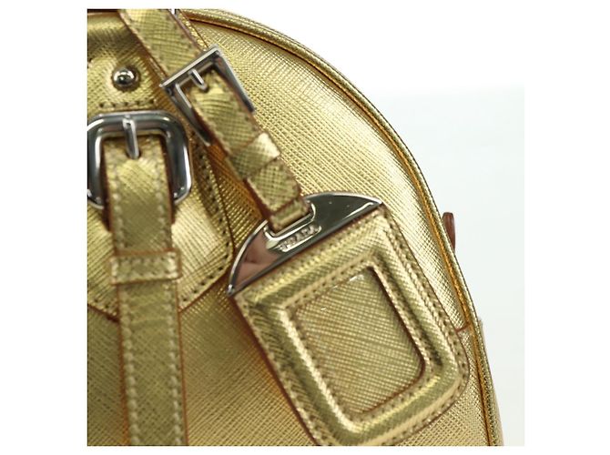 PRADA Hand Bag Safiano leather Gold - vista 16