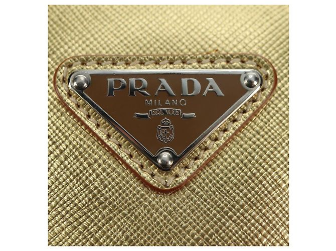 PRADA Hand Bag Safiano leather Gold - vista 17