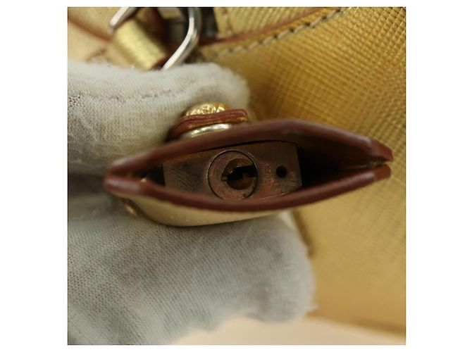PRADA Hand Bag Safiano leather Gold - vista 18