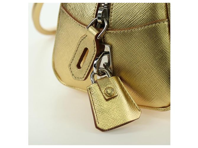 PRADA Hand Bag Safiano leather Gold - vista 19
