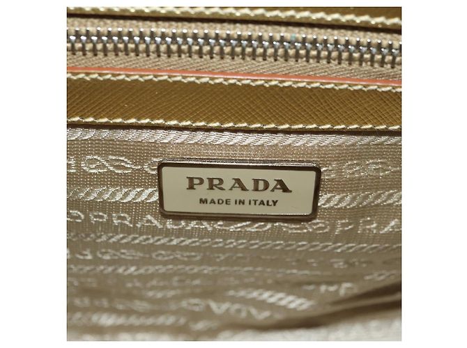 PRADA Hand Bag Safiano leather Gold - vista 20