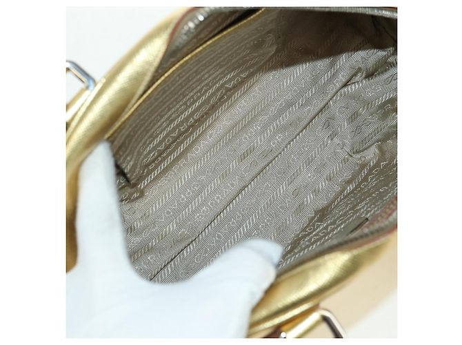 PRADA Hand Bag Safiano leather Gold - vista 21