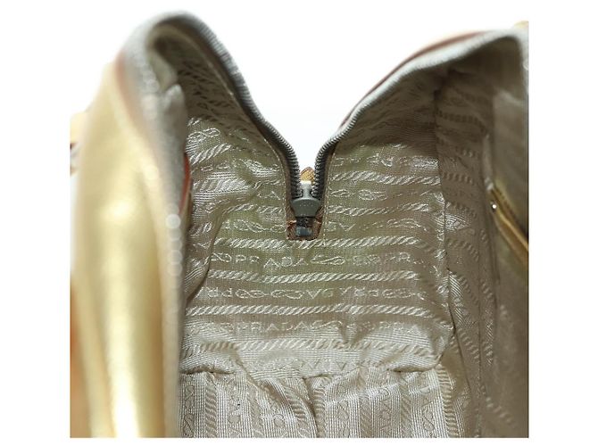 PRADA Hand Bag Safiano leather Gold - vista 23
