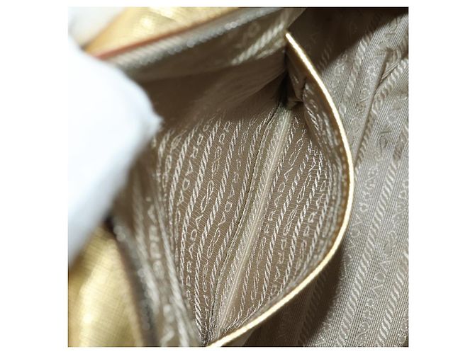 PRADA Hand Bag Safiano leather Gold - vista 24