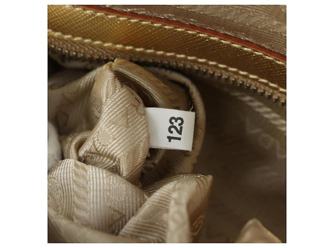 PRADA Hand Bag Safiano leather Gold - vista 27