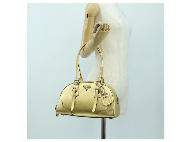 PRADA Hand Bag Safiano leather Gold - vista 29