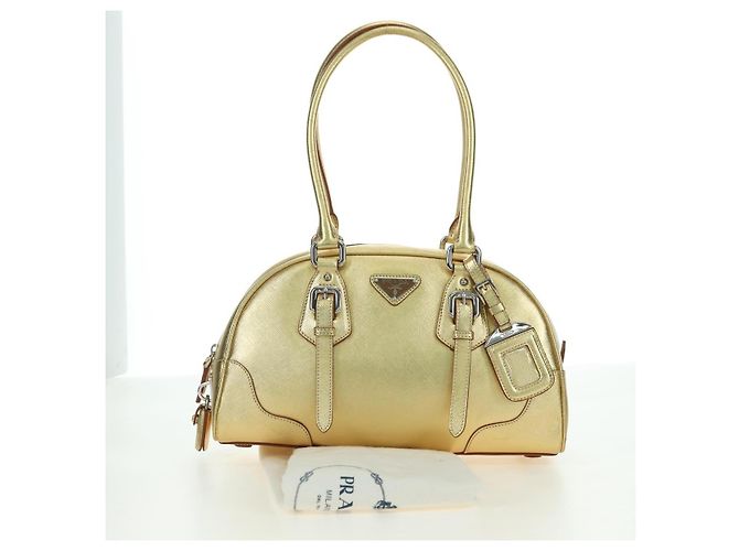 PRADA Hand Bag Safiano leather Gold - vista 30