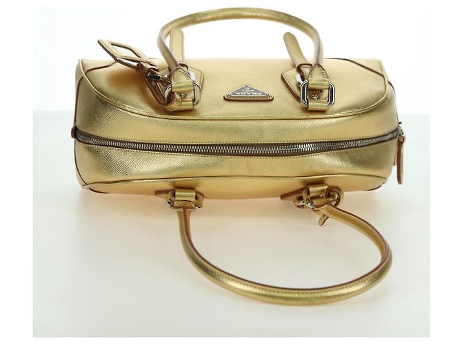 PRADA Hand Bag Safiano leather Gold - vista 6