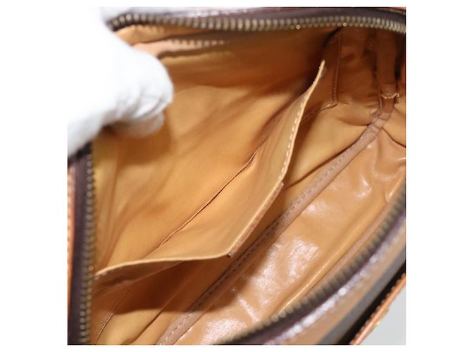 Céline CELINE Macadam Canvas Shoulder Bag PVC Leather Brown Gold - vista 20