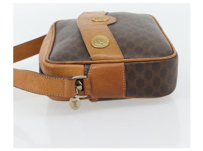 Céline CELINE Macadam Canvas Shoulder Bag PVC Leather Brown Gold - vista 3