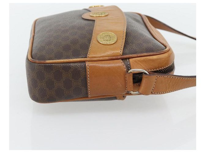 Céline CELINE Macadam Canvas Shoulder Bag PVC Leather Brown Gold - vista 4