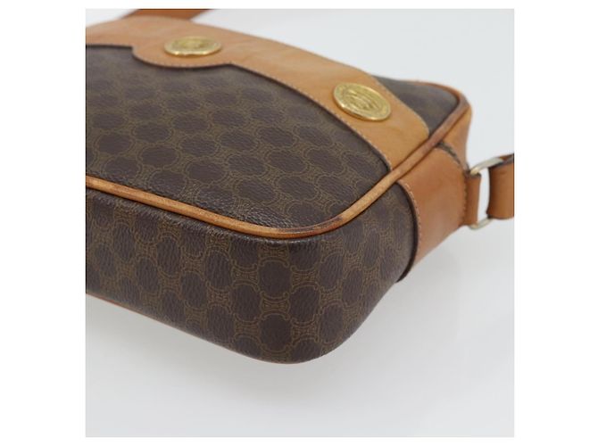 Céline CELINE Macadam Canvas Shoulder Bag PVC Leather Brown Gold - vista 9