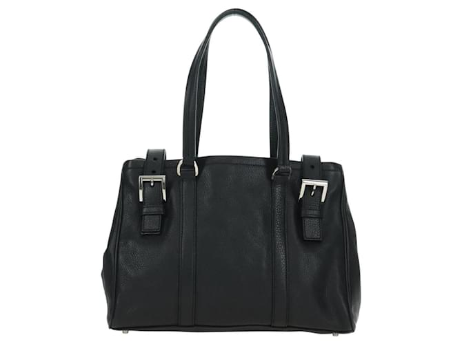 PRADA Tote Bag Leather Black Silver - vista 13