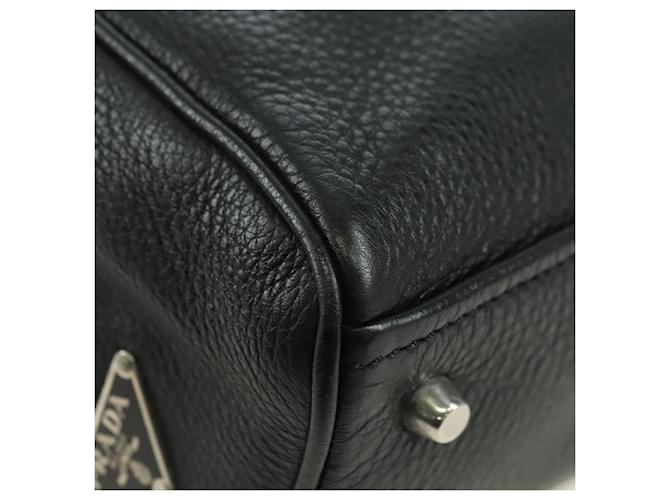 PRADA Tote Bag Leather Black Silver - vista 15