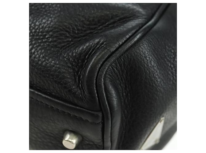 PRADA Tote Bag Leather Black Silver - vista 18