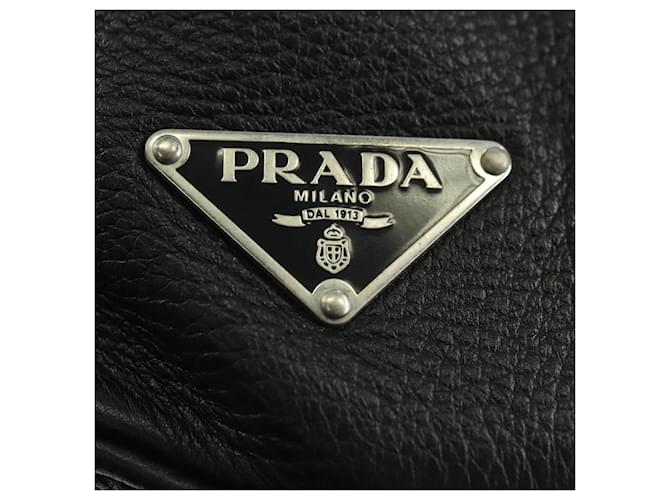 PRADA Tote Bag Leather Black Silver - vista 19