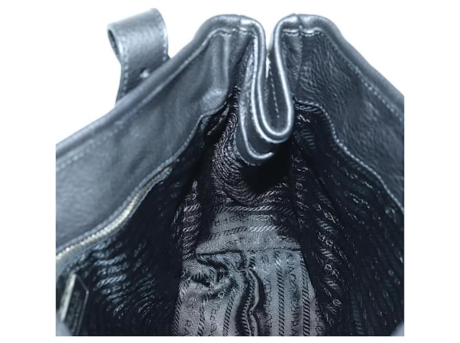 PRADA Tote Bag Leather Black Silver - vista 21