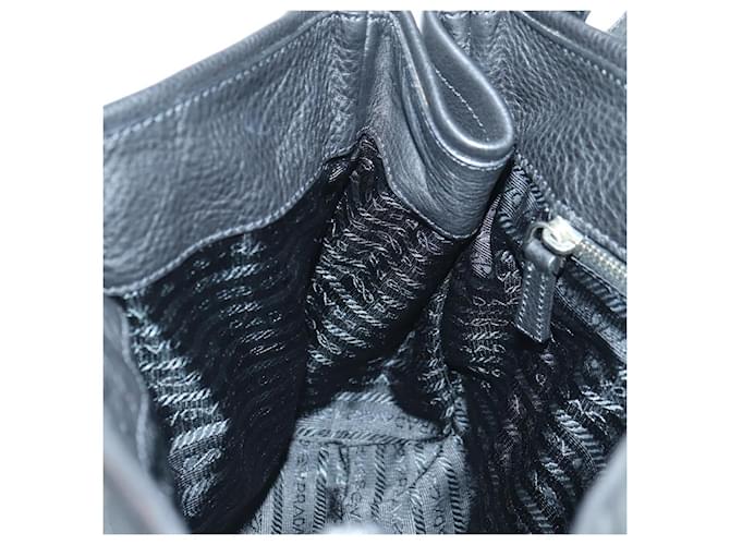 PRADA Tote Bag Leather Black Silver - vista 22
