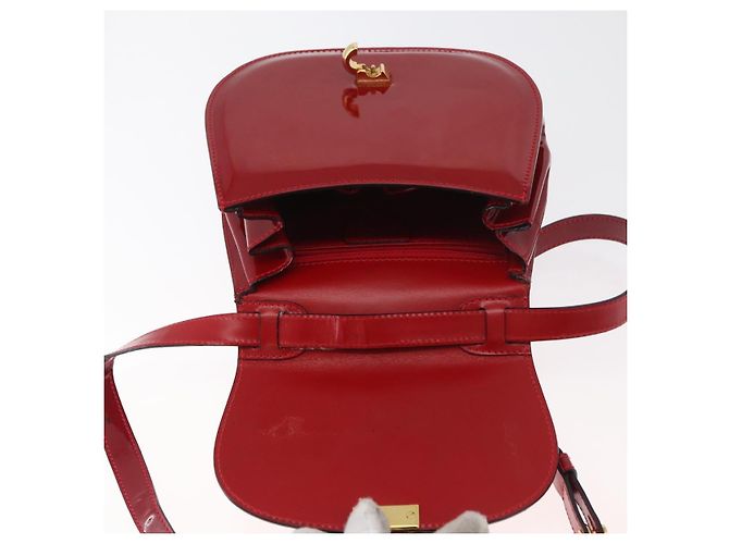 Céline CELINE Hand Bag Patent leather 2way Red Gold - vista 10