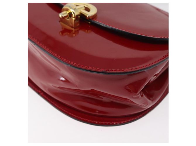Céline CELINE Hand Bag Patent leather 2way Red Gold - vista 16