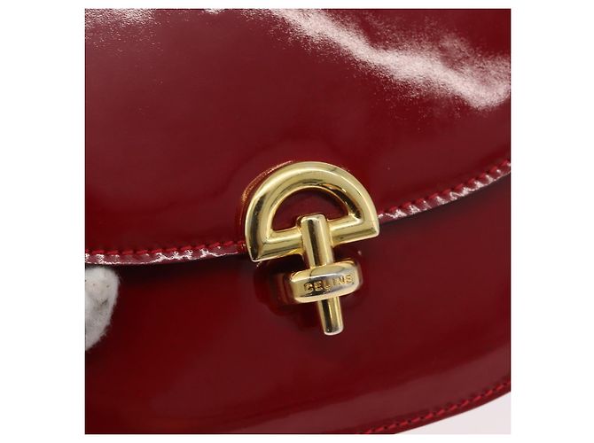 Céline CELINE Hand Bag Patent leather 2way Red Gold - vista 19