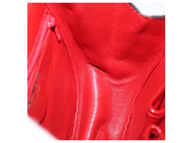 Céline CELINE Hand Bag Patent leather 2way Red Gold - vista 21