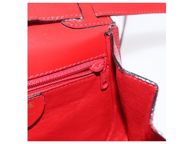 Céline CELINE Hand Bag Patent leather 2way Red Gold - vista 23